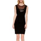 Bisou Bisou Sleeveless Faux-leather Appliqu Sheath Dress