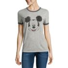 Short Sleeve Crew Neck Mickey Mouse T-shirt-juniors