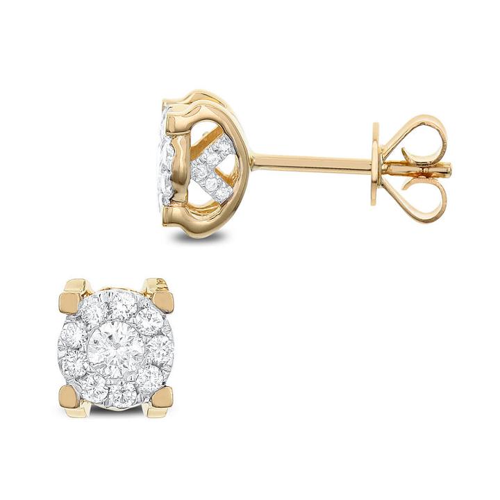 1/2 Ct. T.w. White Diamond 14k Gold 7.2mm Stud Earrings