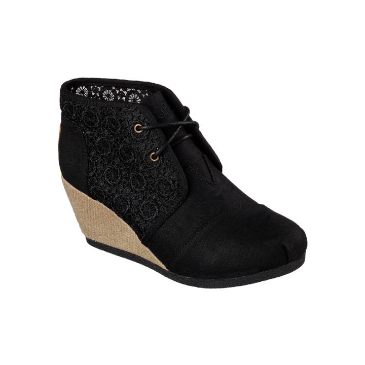 Skechers Bobs High Notes Rocket Lace-up Wedge Shoes
