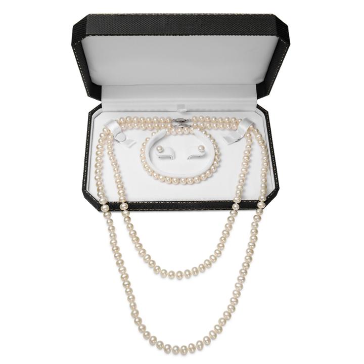 Womens 4-pc. White Pearl Sterling Silver Jewelry Set