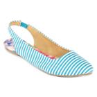 Totes Striped Slingback Flats