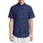 St. John's Bay Short Sleeve Stripe Button-front Shirt