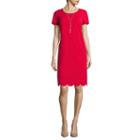 Alyx Cap-sleeve Scallop-bottom Sheath Dress With Necklace