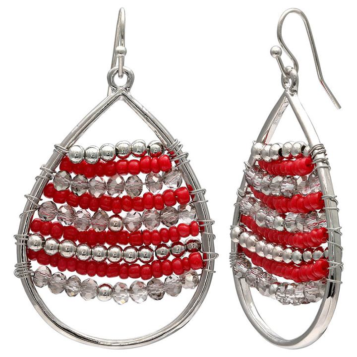 Mixit Clr0318 Redblue Multi Drop Earrings