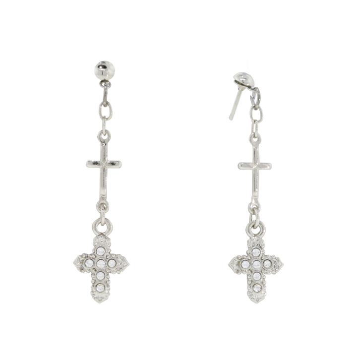 1928 Religious Jewelry Clear Drop Earrings