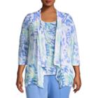 Alfred Dunner Bonita Springs Abstract Leaf Layered Blouse-plus