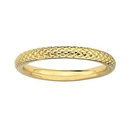 Personally Stackable 18k Yellow Gold Over Sterling Silver 3.5mm Cable Ring