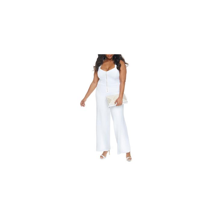 Fashion To Figure Diana Zip Front Jumpsuit-plus