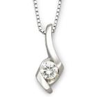 Sirena 1/5 Ct. Diamond Solitaire Pendant 14k White Gold Necklace