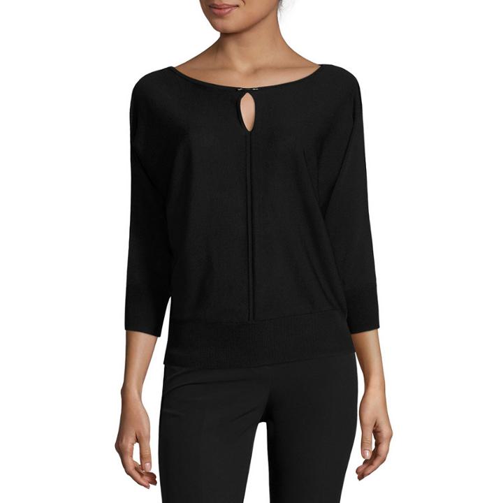 Worthington 3/4-sleeve Keyhole Sweater