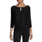 Worthington 3/4-sleeve Keyhole Sweater