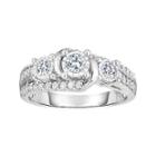 Trumiracle 3/4 Ct. T.w. Diamond 10k White Gold 3-stone Bridal Ring