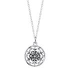 Footnotes Sterling Silver Crystal Snowflake Pendant Necklace