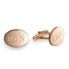 Polished Oval Cufflinks Plated 14k Pink Gold