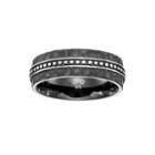 Mens Stainless Steel Ring With Black Ip Plating