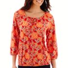 St. John's Bay 3/4-sleeve Knit Peasant Top