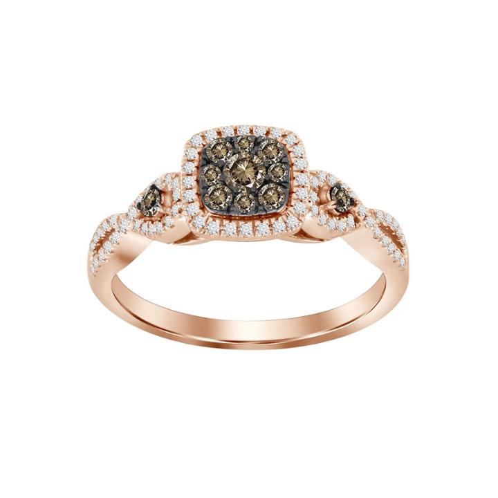 Womens 1/2 Ct. T.w. Genuine White Diamond 14k Gold 3-stone Ring