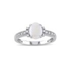 Genuine Opal And Diamond-accent 10k White Gold Ring