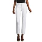 Liz Claiborne Scalloped Edge Boyfriend Fit Ankle Jean