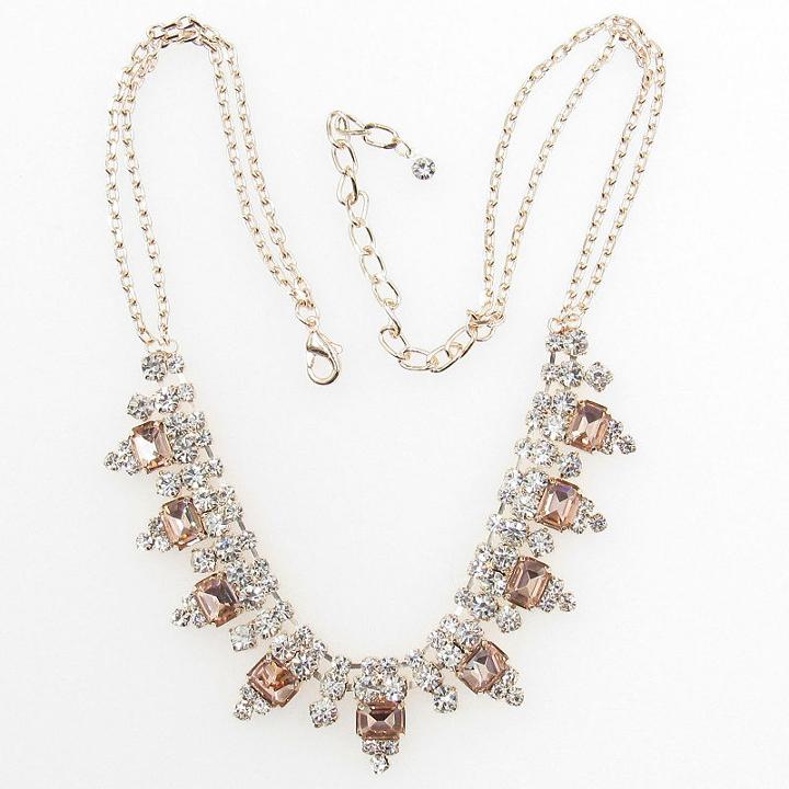 Vieste Rosa Womens Pink Statement Necklace