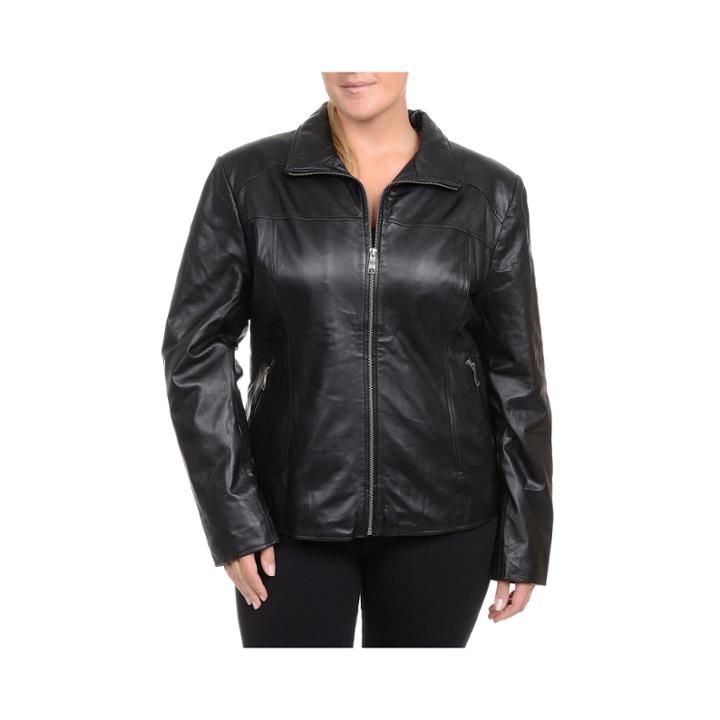Excelled Lambskin Scuba Jacket With Zip Pockets - Plus