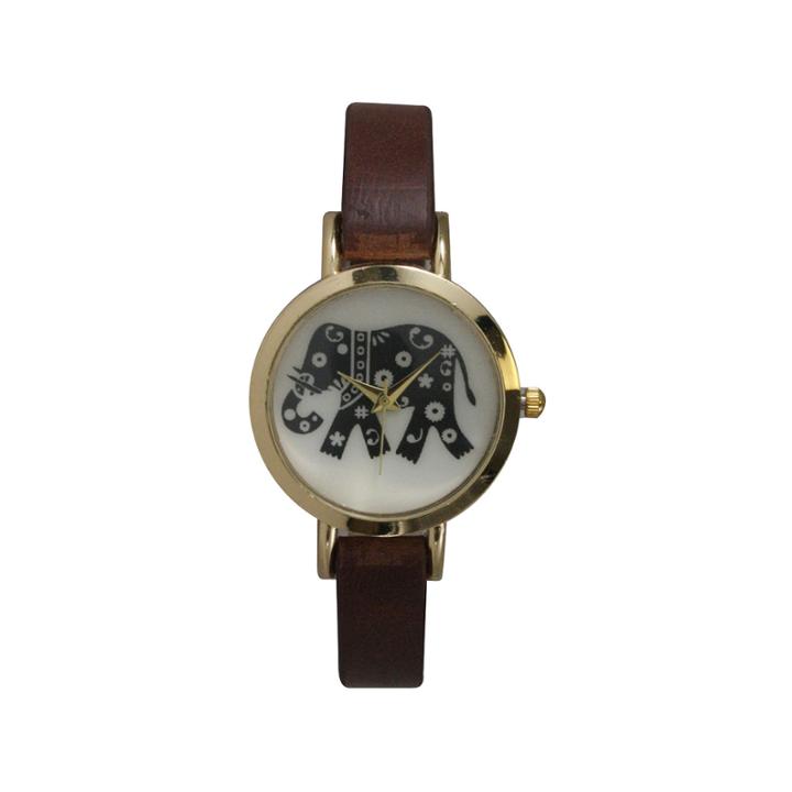 Olivia Pratt Womens Brown Strap Watch-20378darkbrownelephant