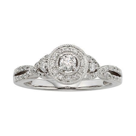 3/8 Ct. T.w. Diamond 10k White Gold Twist Promise Ring