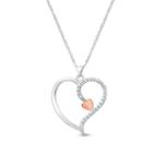 Diamonart Womens 1/2 Ct. T.w. Cubic Zirconia 18k Rose Gold Over Silver Pendant Necklace