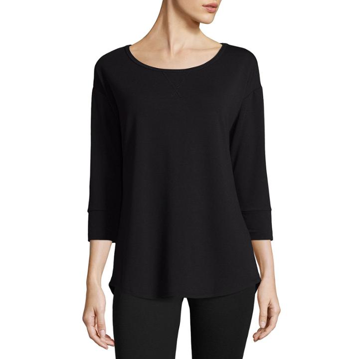 St. John's Bay Active 3/4 Sleeve Split Back Tee