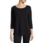 St. John's Bay Active 3/4 Sleeve Split Back Tee