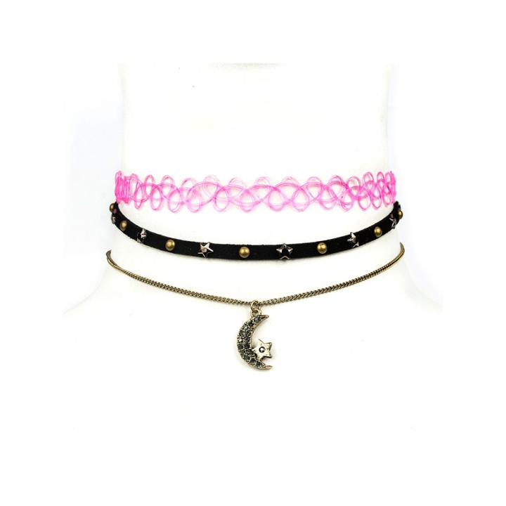 Decree Freeform Womens Gray Choker Necklace