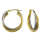 Two-tone 14k Gold Double Hoop Earrings