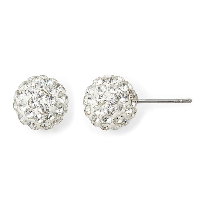 Monet Pav Crystal Stud Earrings