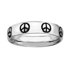 Personally Stackable Sterling Silver Peace Sign Band