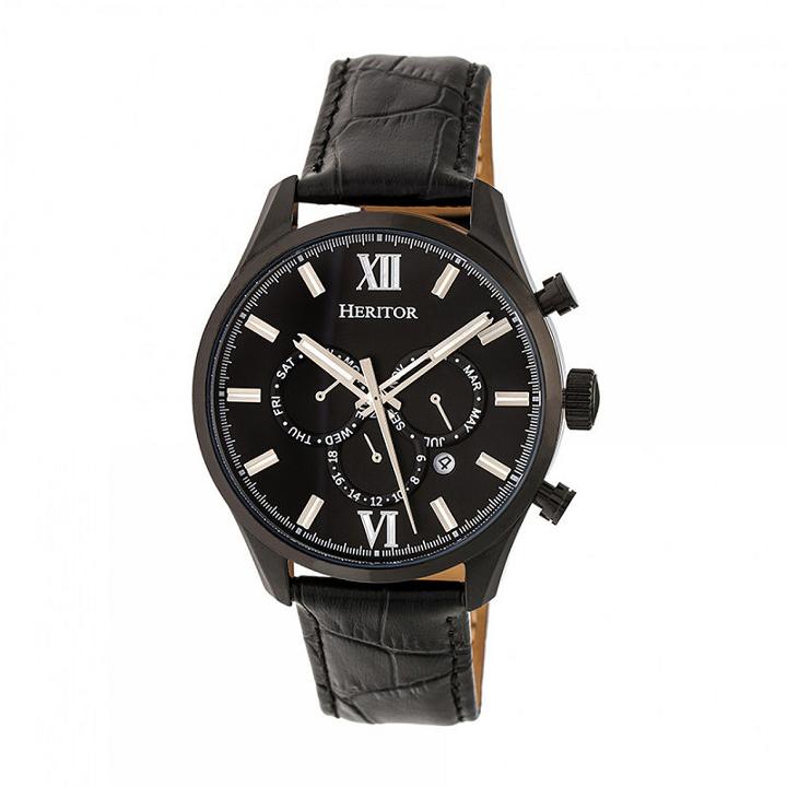 Heritor Unisex Black Strap Watch-herhr6805
