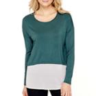 A.n.a Long-sleeve Chiffon-trim T-shirt