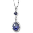 Lab-created Blue Sapphire & Diamond-accent Pendant Necklace