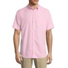 St. John's Bay Short Sleeve Gingham Button-front Shirt-slim