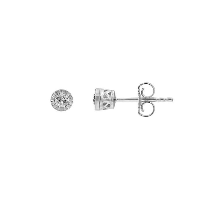 1/10 Ct. T.w. Genuine White Diamond 10k White Gold 3.9mm Stud Earrings