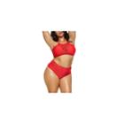 Fashion To Figure Rosario Crochet Knit Halter Swimsuit Top-plus
