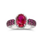 Lab-created Oval Ruby & Diamond-accent Ring