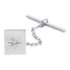 Sterling Silver Tie Tack With Diamond Accent