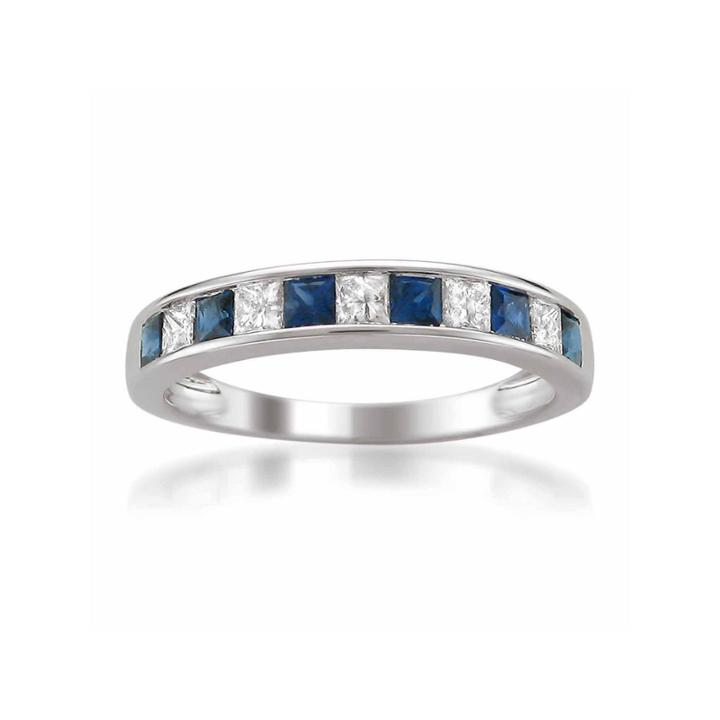 Womens 3/8 Ct. T.w. Blue Sapphire 14k Gold Wedding Band