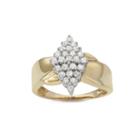 Womens 1/2 Ct. T.w. Genuine Round White Diamond 14k Gold Over Silver Cluster Ring