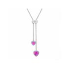 Womens 1/10 Ct. T.w. Pink Sapphire Sterling Silver Strand Necklace
