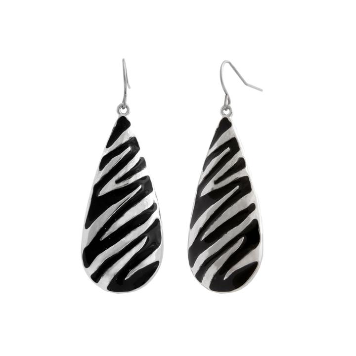 El By Erica Lyons Silver Over Brass Drop Earrings