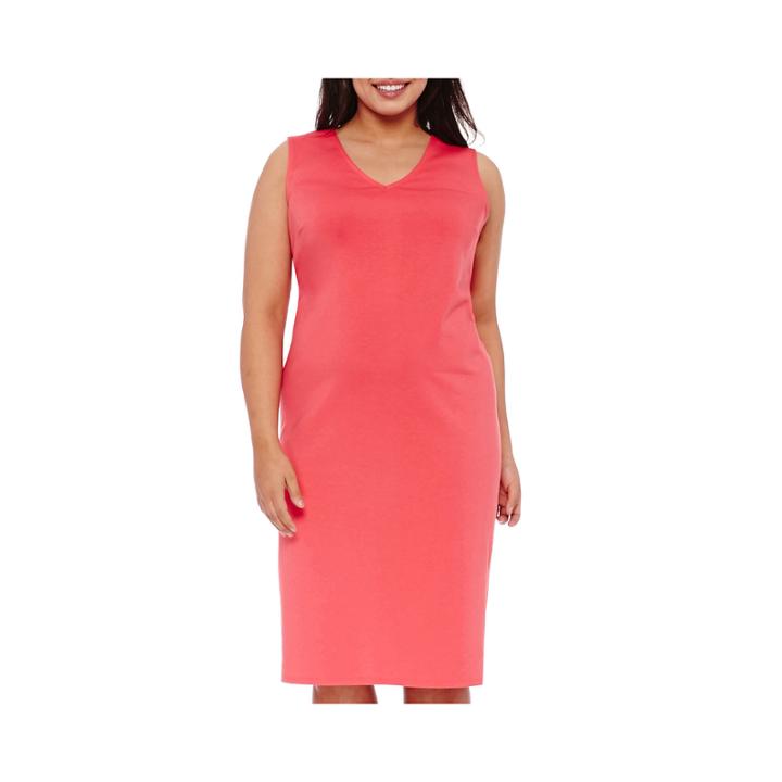 Belle + Sky&trade; Sleeveless V-neck Bodycon Dress - Plus