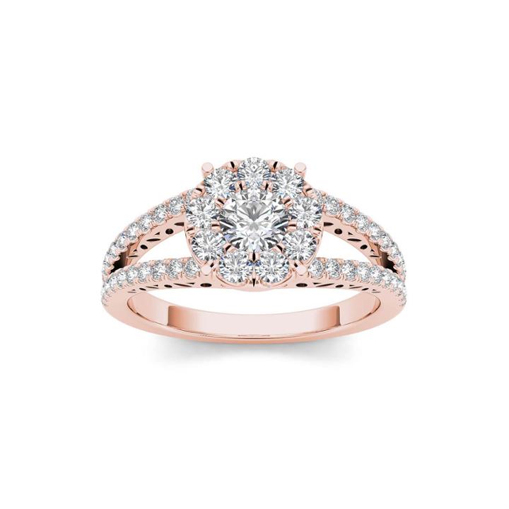 1 Ct. T.w. Diamond 10k Rose Gold Engagement Ring