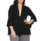 24/7 Comfort Apparel 3/4 Bell Sleeve Cardigan Plus